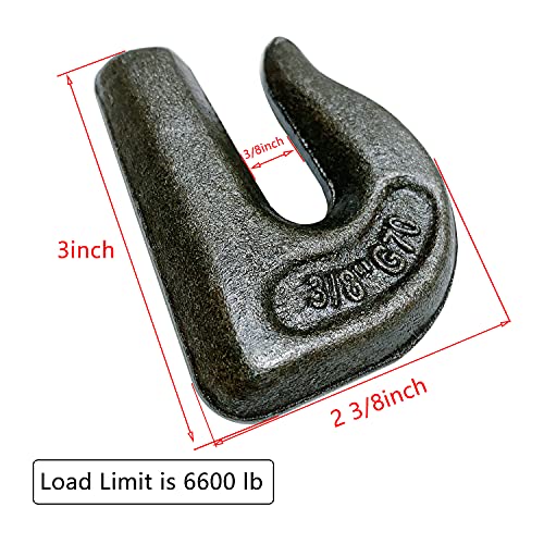 Fivepine 4pc 3/8in Weld On Tractor Bucket Grab Hooks Grade 70 Weldable