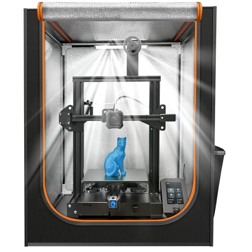 3D Printer Enclosure with LED Light, Fireproof Dustproof Tent Constant Temperature Protective Cover for Ender3 Max Neo/Ender3 S1 Plus/Ender 5/ Pro/Plus/Neptune 4 Plus/CR-10/10S PRO10 Mini/CR
