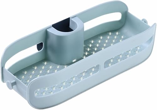 Miniatura 2 de Organizador de caja blanca Soporte para grifo de cocina Accesorios de baño Soporte de esponja para fregadero Organizador para escritorio, oficina,