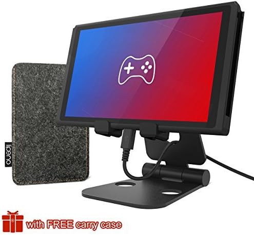 Stand for Nintendo Switch, Lipeno Foldable Stand with Case, Phone Tablet Holder Dock for Switch, iPhone x 8 7 6s 6 Plus, Ipad, Samsung S8 S7 S6 Note8 Note7 and Kindle, Adjustable Stand