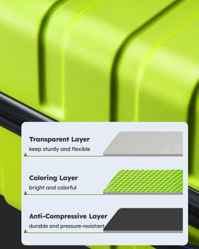 Luggage 3 Piece Sets Hard Shell Luggage Set With Spinner Wheels, Tsa Lock, 20 24 28 Inch Travel Suitcase Sets (Light Green, 3 Piece Set)… #TOP6