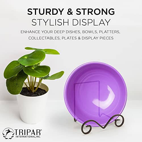 image for Tripar Small Black Metal Scroll Display Rack Easel for Bowls, Platters