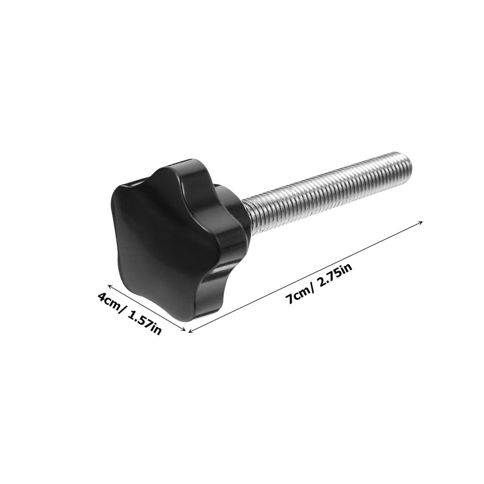 Cabilock 20pezzi Viti Manopola Filettate Vite Testa Zigrinata in Acciaio Inox Nero Dado di Serraggio Manuale Impugnatura Ergonomica Parti di Ricambio per Utensili da Officina