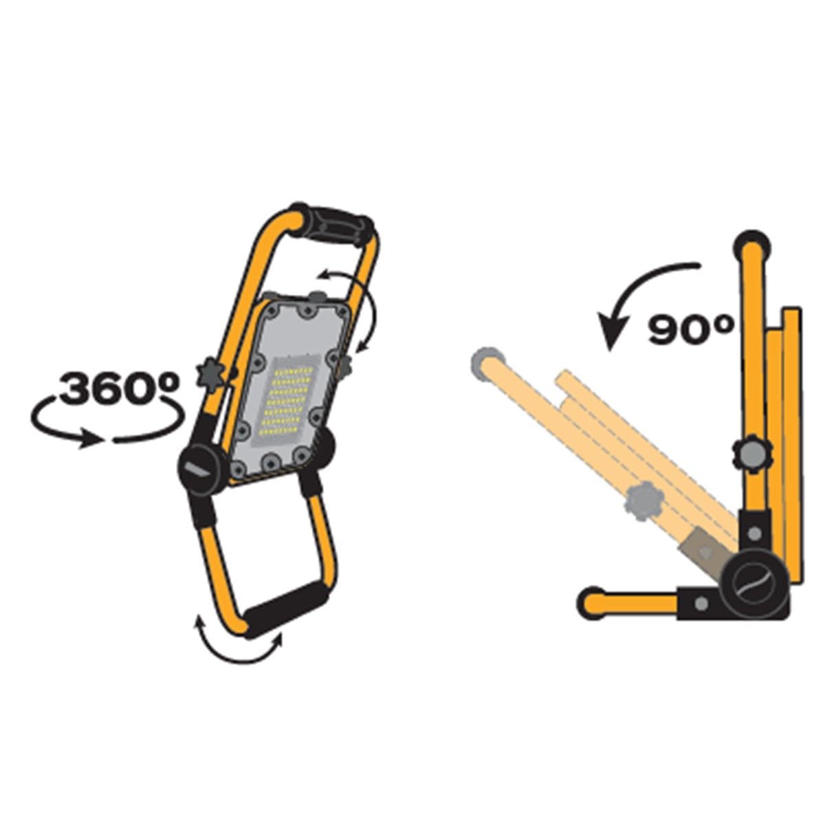 ASLO Foco LED para construcción, iluminación USB, 50 W, 6000 lúmenes, lámpara de trabajo, portátil, de iones de litio, 21700 mAh, para taller, construcción, garaje