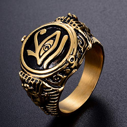 Bague Viking oeil de pharaon acier repousse demon bague - 4
