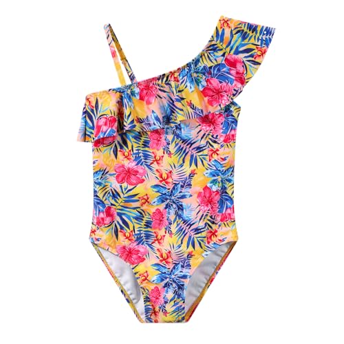 Image of Girls One Piece Swimsuit, Quick Dry Cute Bathing Suit for Kids, Comfortable Swimwear for Beach for 5-12 Years