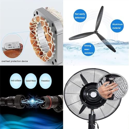 28" Outdoor Misting Fan with 11 Gallon Tank - 3 Speed Oscillating Pedestal Cooler, Ideal for Restaurant, Warehouse, Garden, Patio, Black Finish, 90° Rotation