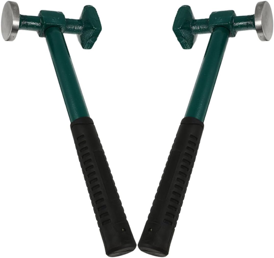 2pcs Sheet Metal Hammer Auto Repair Tool Square Head Steel