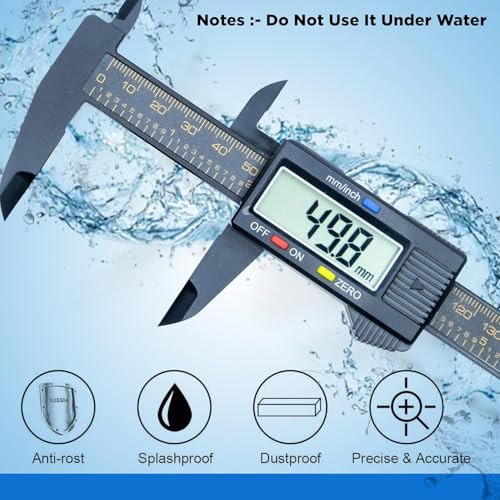 Image of SKADIOO Precision Measuring Tool Set - Digital Plastic Vernier Caliper 6 Inch & Digital Micrometer 0-25mm | LCD Display, High Accuracy for Machinist, Engineering, DIY Use