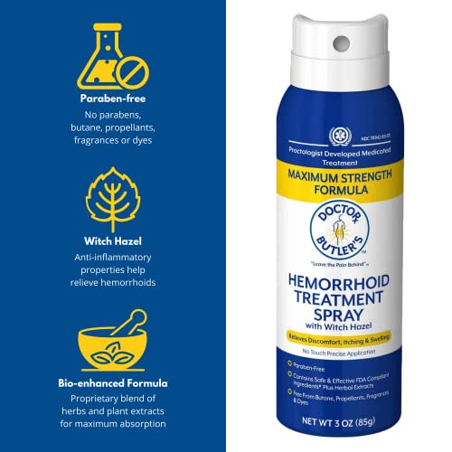 Doctor Butler's Hemorrhoid & Fissure Ointment, Spray, And Soothing Wipes - The Premium Hemorrhoid Treatment Bundle #TOP5