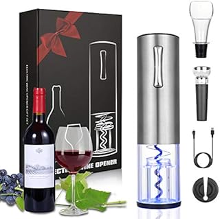 Anpro Electric Wine Opener, Rechargeable Corkscrew with USB Charging linePourer, Foil Cutter, Vacuum Pumping Stopper