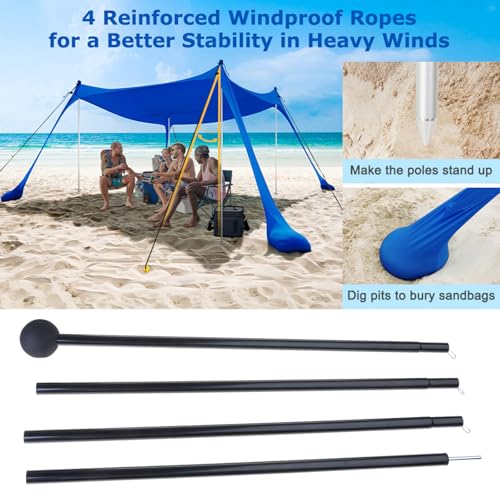 Barras de soporte para toldos exteriores plegables y tiendas de playa 2