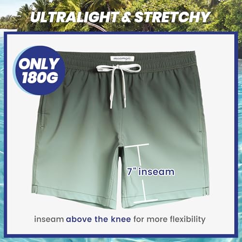 Image of maamgic Mens 7 inch Stretch Swim Trunks Quick Dry Mesh Lining Swimwear Bathing Suits