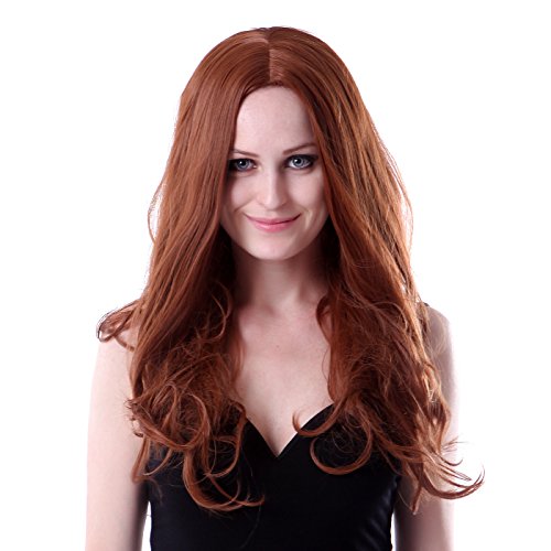 HDE Women's Wig Long Curly Wavy Hair (24 Inches Total Length) With Included Wig Cap Synthetic Halloween Cosplay LARP Costume Accessory