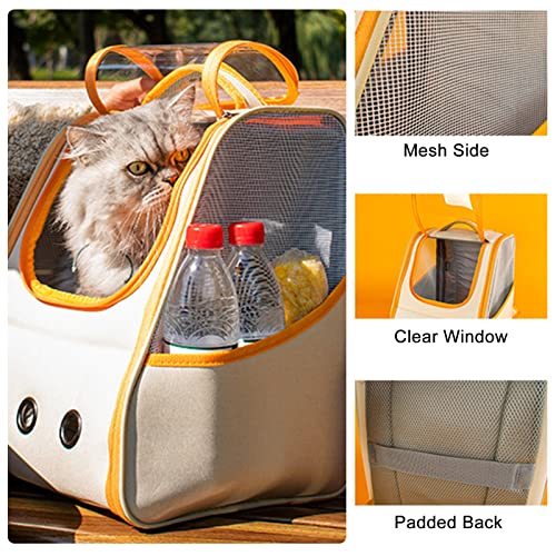 Henniu Porta-mochilas para animais de estimação para gatos Janela transparente malha respirável Saco