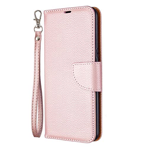 Preisvergleich Produktbild Hülle für LG K61 Hülle Handyhülle [Standfunktion] [Kartenfach] Schutzhülle lederhülle klapphülle für LG K61 - DEBF100867 Rosa Gold