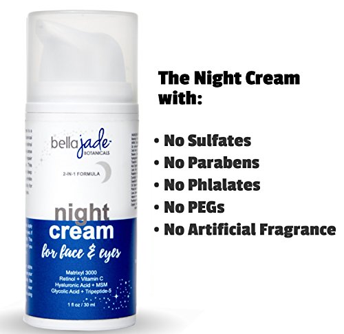 Anti Aging Night Cream Moisturizer For Face & Eyes With Retinol, Hyaluronic & Glycolic Acid. Intense Hydration For Repairing Skin & Preventing Wrinkles - Fragrance Free & Non Greasy #TOP2
