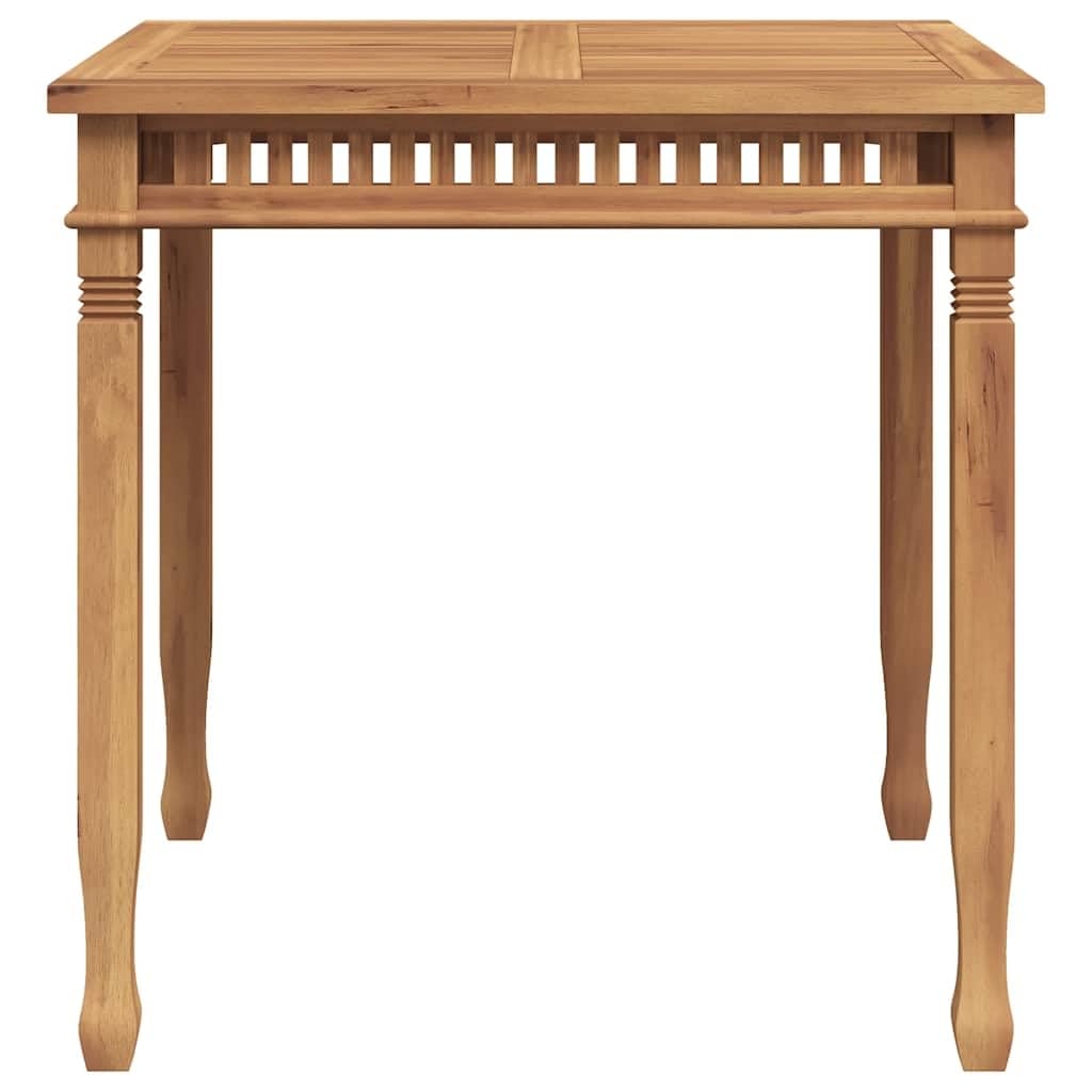 Masywny stół do jadalni z drewna tekowego, 80 x 80 x 80 cm, kwadratowy stół ogrodowy na taras i do salonu, trwałe drewno tekowe z pionowymi lamelami, łatwy w pielęgnacji i prosty