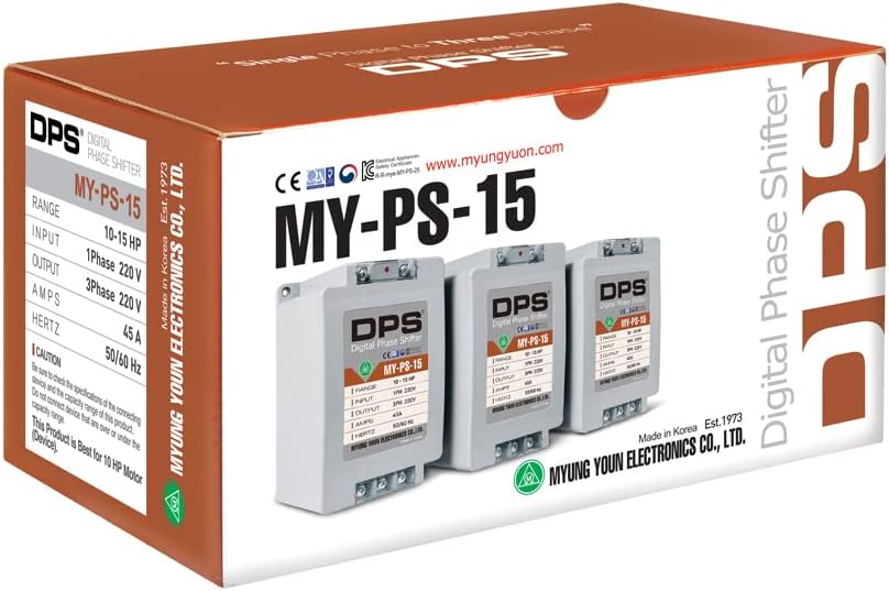 Single Phase to 3 Phase Converter, MY-PS-15 Model, Suitable for 10HP(7.5Kw) 30 Amps 200-240V 3 Phase Motor, DPS Should Be Used for One Motor Only, Input/Output 200V-240V, Digital Type : Tools & Home Improvement