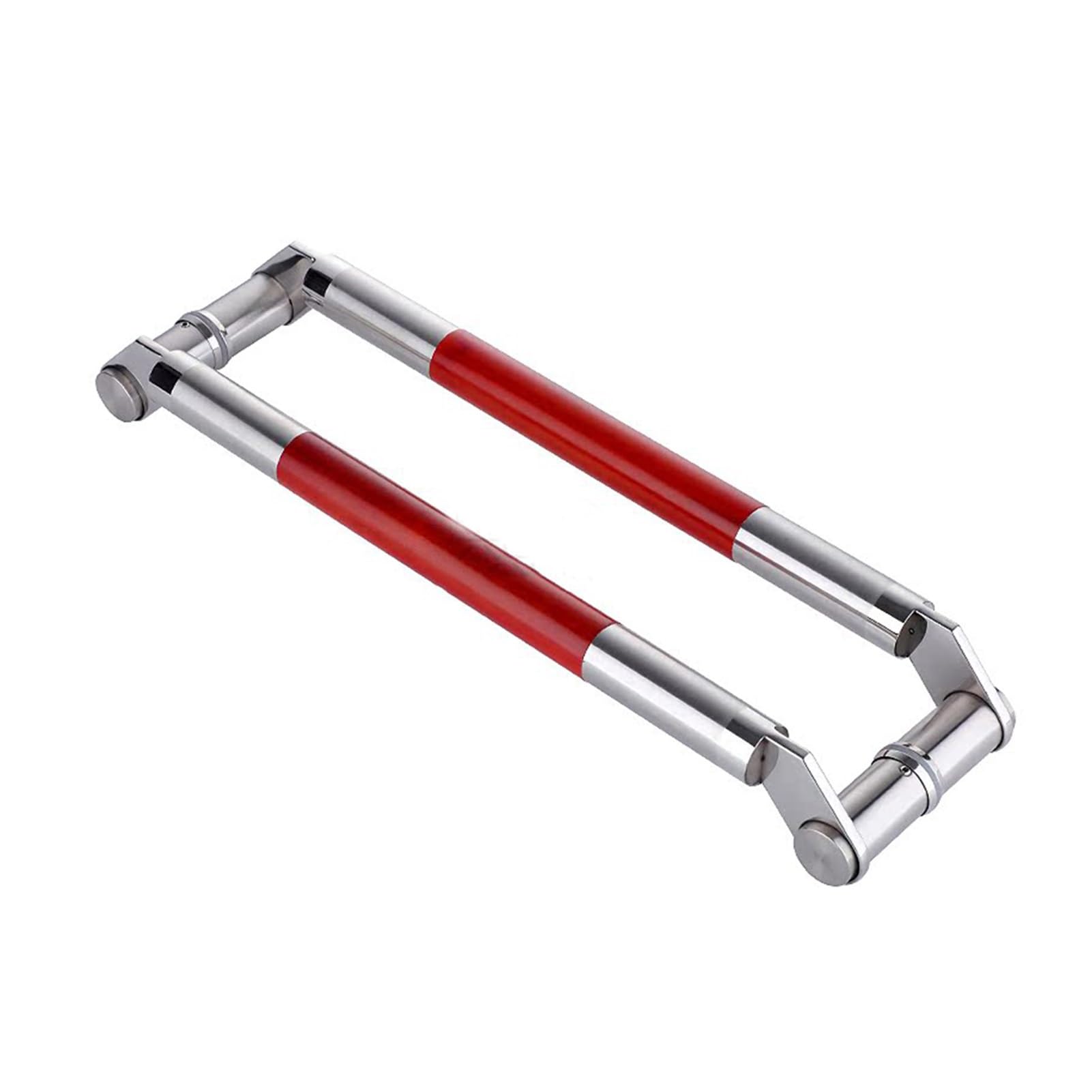 Poignée de porte robuste en inox argent | Finis les jeux de fixation sur le verre