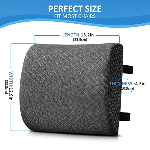 Lumbar Support Pillow For Office Chair,Back Support Pillow For Car/Computer/Gaming Chair,Recliner Memory Foam Back Cushion With 2 Adjustable Straps,Improve Posture #TOP5