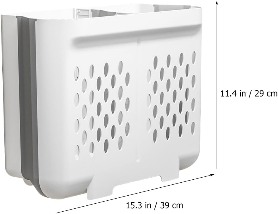 YARNOW Wall Mount Laundry Basket Foldable Laundry Hamper for Dirty Clothes and Toy Storage Collapsible Organizer for Bathroom Bedroom Nursery 15.2 X 1 X 15.2 Inches image 2