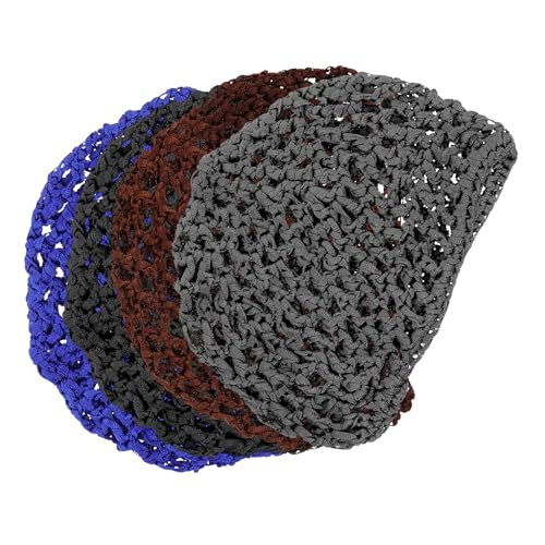 GALPADA 5 Piezas de Redecilla de Crochet Pelo de Rayón Suave, Gorro Elástico Antideslizante para Dormir, Malla para Cabello Rizado y Bonete Femenino, Colores Variados para Cuidado