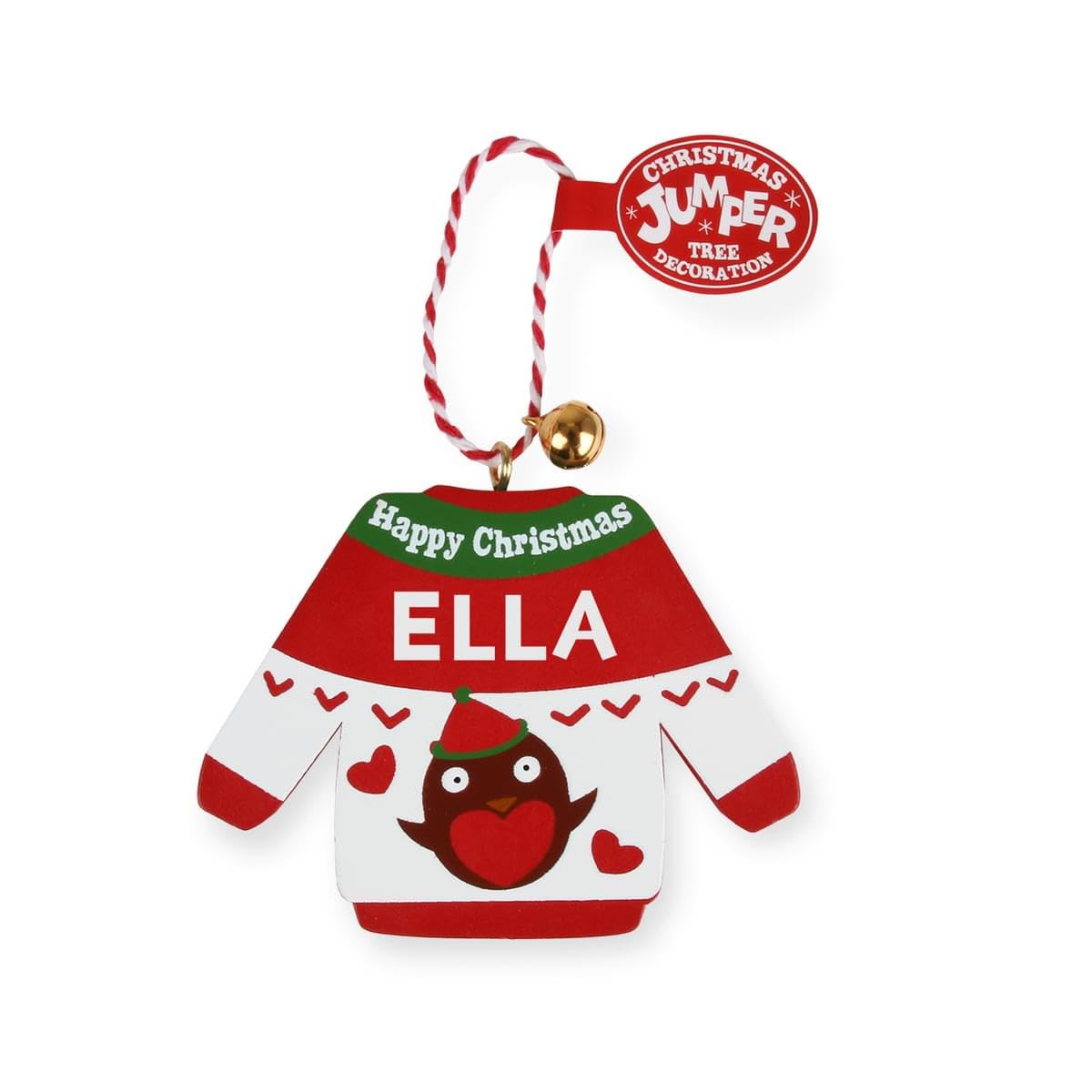 History & Heraldry Personalised Christmas Jumper Decorations (Ella)