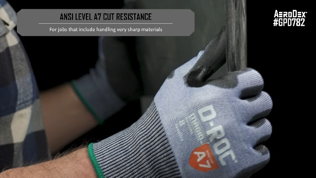 MAGID D-ROC AeroDex ANSI A7 Polyurethane Palm Coated Work Gloves