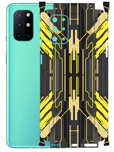 Image of AtOdds - Full Body Back Screen Guard Protector Film - Lamination Wrap Skin Sticker Compatible with ONEPLUS 8T | Scratchproof Matte Finish (Cyber Yellow)