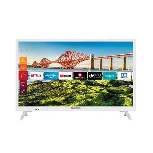 Telefunken XH24J501V-W 24 tums TV (Smart TV inkl. Prime Video/Netflix/YouTube, HD-ready, 12 volt, arbeta med Alexa, Triple-Tuner) [modellår 2021]