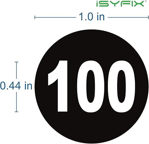 Miniatura 86 de iSYFIX Calcomanías amarillas de números consecutivos – 1 a 100, 2 pulgadas, 1 juego – Vinilo autoadhesivo de alta calidad, ideal para inventario