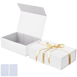 Luxury Large Gift Box 13.8x9x4.3 Storage Box Ribbon Magnetic Closure for Luxury Packaging Box for Mother\'s Day, Birthdays, Bridal Gifts,Weddings