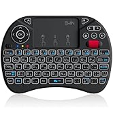 Ewin ミニキーボード 8色バックライト JIS配列 ワイヤレス 2.4GHz タッチパッド＆マウスホイール搭載 マウス一体型 USBレシーバー付き TV/PC/スマホ/タブレット対応 (Am...