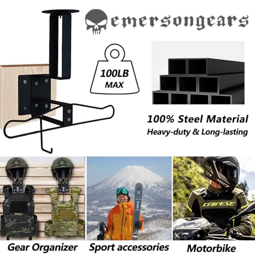 Soporte táctico de pared para evitar caídas de cascos y colgar cinturones 6