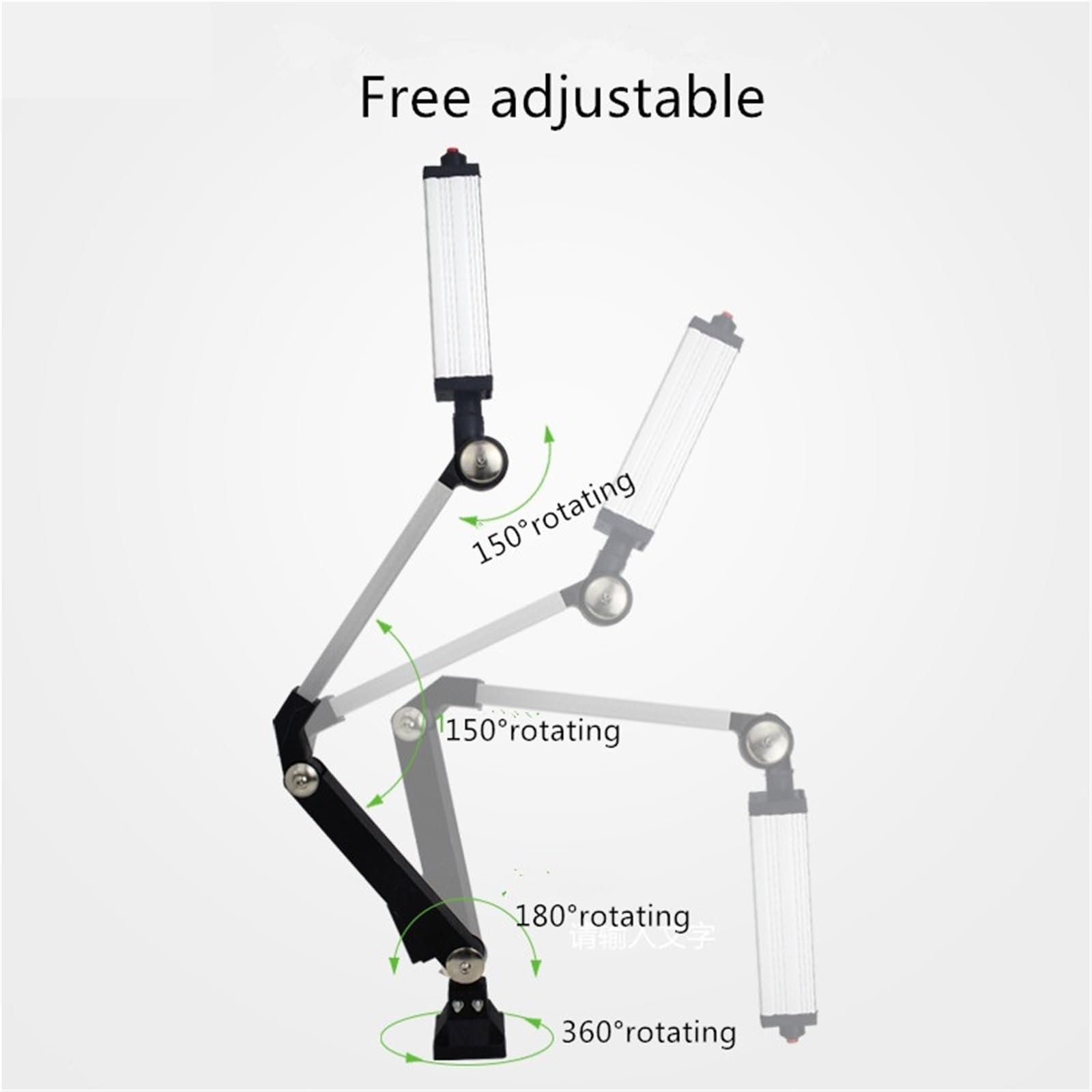 Miniaturowa aluminiowa lampa robocza z długim rękawem, składana, odporna na uderzenia, olejoodporna, wodoszczelna, (110-220 V, 24 W)