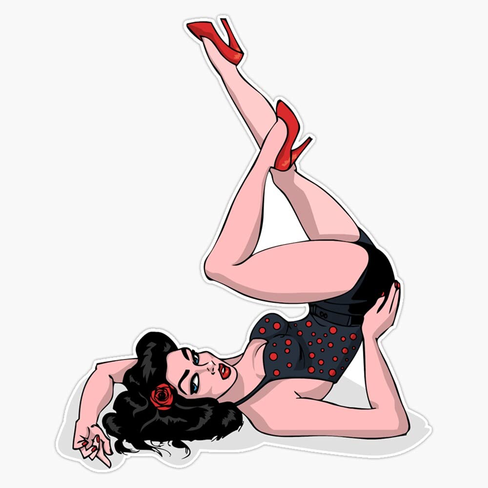 Pin Up Retro Vinyl Sticker Waterproof Bumper Sticker Laptop Window Decal 5"