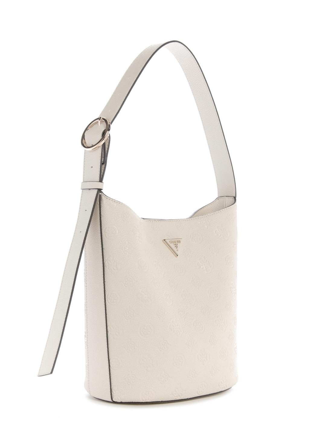 GUESS Schultertasche Utensilientasche Cresidia II Bucket Bag Bone Logo creme