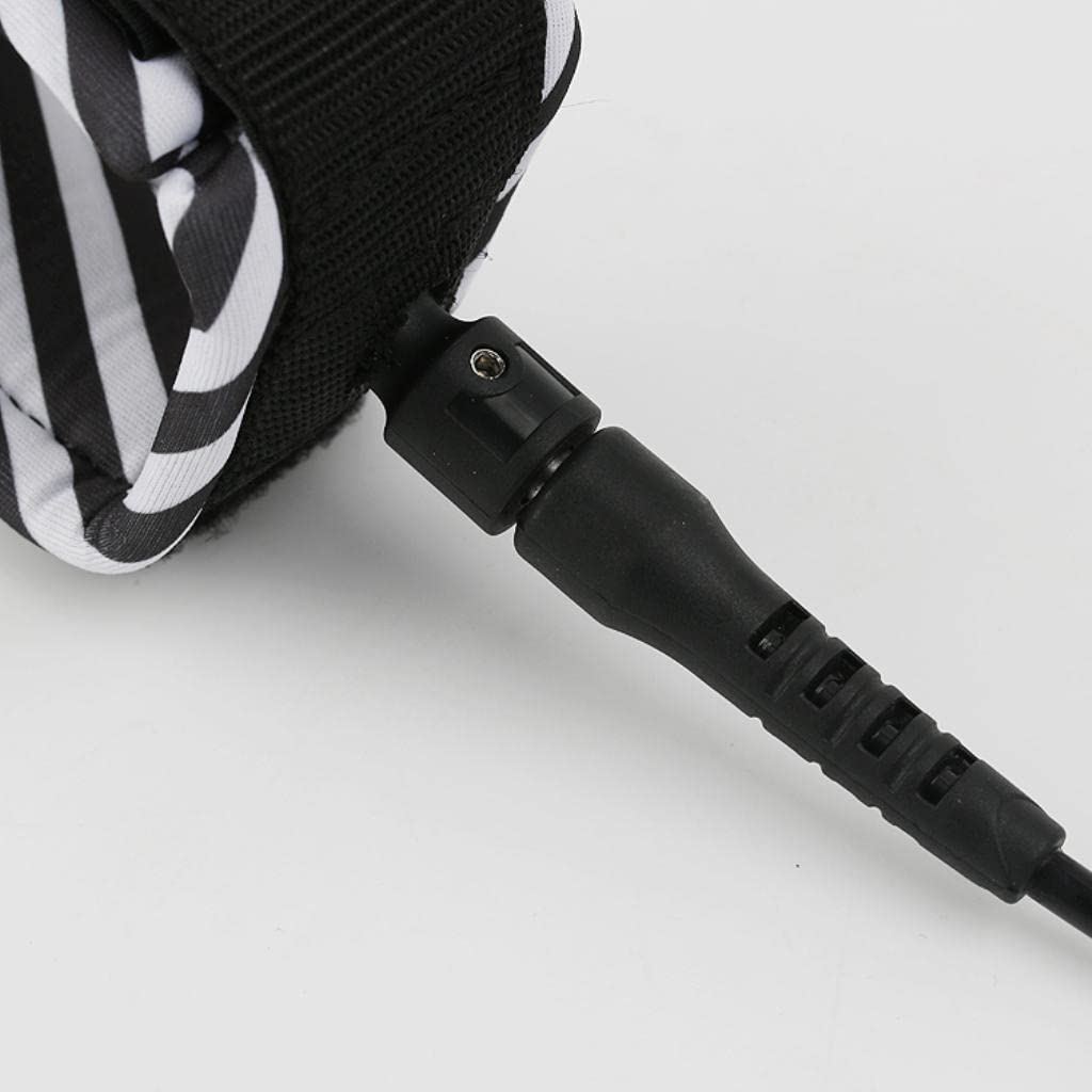 Amagogo Surfboard Leash, Robustes 6 Mm Surfboard Beinseil mit Doppelten Wirbeln, Rostfrei, Schwarz 10 ft