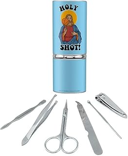 Holy Shot Basketball Jesus Funny Humor Stainless Steel Manicure Pedicure Grooming Beauty Care Travel Kit