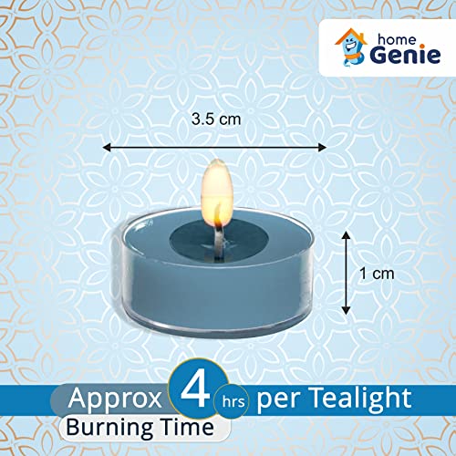Home Genie Scented Tealight Candles | Ocean Scented Candles | Fragrance Scented For Home Decoration | Smokeless, Dripless, Tealight Candles | For Birthday (Ocean-10 Pc) #TOP4