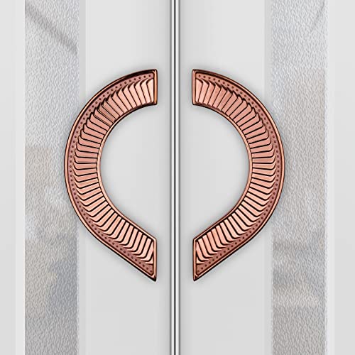 Image of Plantex Heavy Duty Main Door Handle /Door Handle for Main Door /Round Shape Main Door Handle 8 inches /Pull Push Door Handle Set- Pack of 1 (321-PVD Rose Gold Finish) - 3 Years Warranty