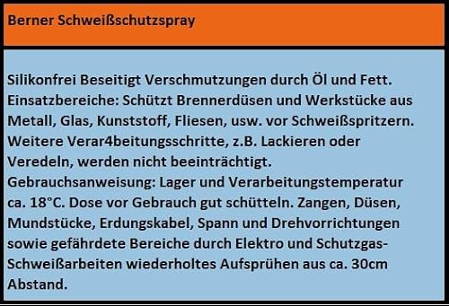 Schweißschutzspray Berner 400 ml für saubere Schweißarbeiten