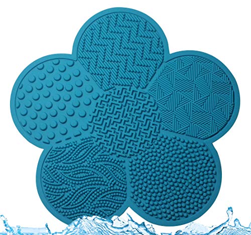 Brush Cleaning Mat，Makeup Brush Cleaning Mat Silicone Makeup Cleaning Brush Scrubber Mat Portable Washing Tool Cosmetic Brush Cleaner with Suction Cup Brush Cleaning Mat