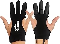 SPINTOFITNESS Genuine Leather Archery Glove - 3-Finger Recurve Bow Protector, Adjustable Fit for Men, Women & Youth