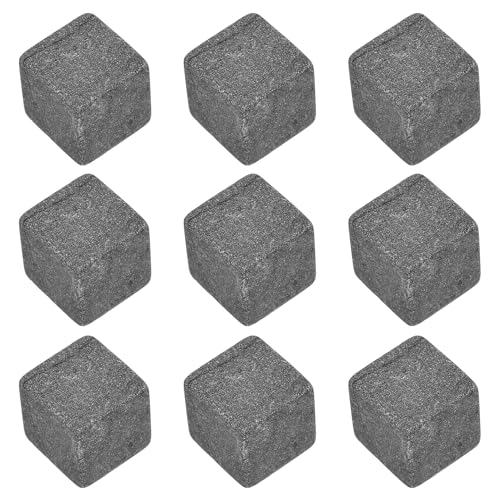 KITCHENKARATLY 耐久性花崗岩製石アイスキューブ 保冷効果持続 再利用可能 ウイスキーやワイン冷却用 黒色収納ポーチ付き 家用バー用品のサムネイル