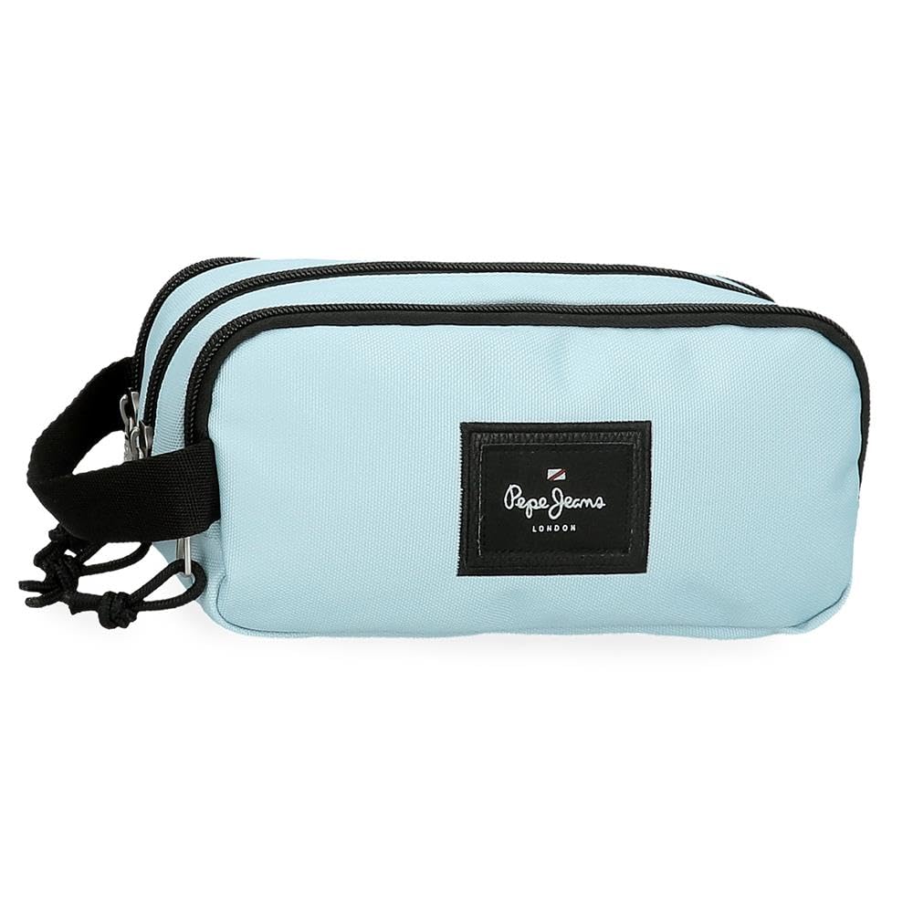 Pepe Jeans Aris Colorful Estuche Triple Azul 22x10x9 cms Poliéster by Joumma Bags