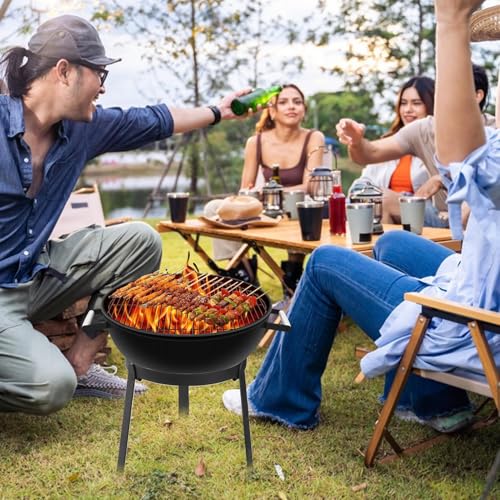 Trípode de camping regulable y soporte multifuncional para parrilla de barbacoa 5