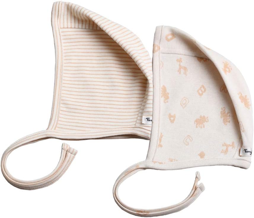 Tongbella Soft Comfort 100% Organic Cotton Newborn Baby Cute Bonnets Hat 2pack Sets (Pony)