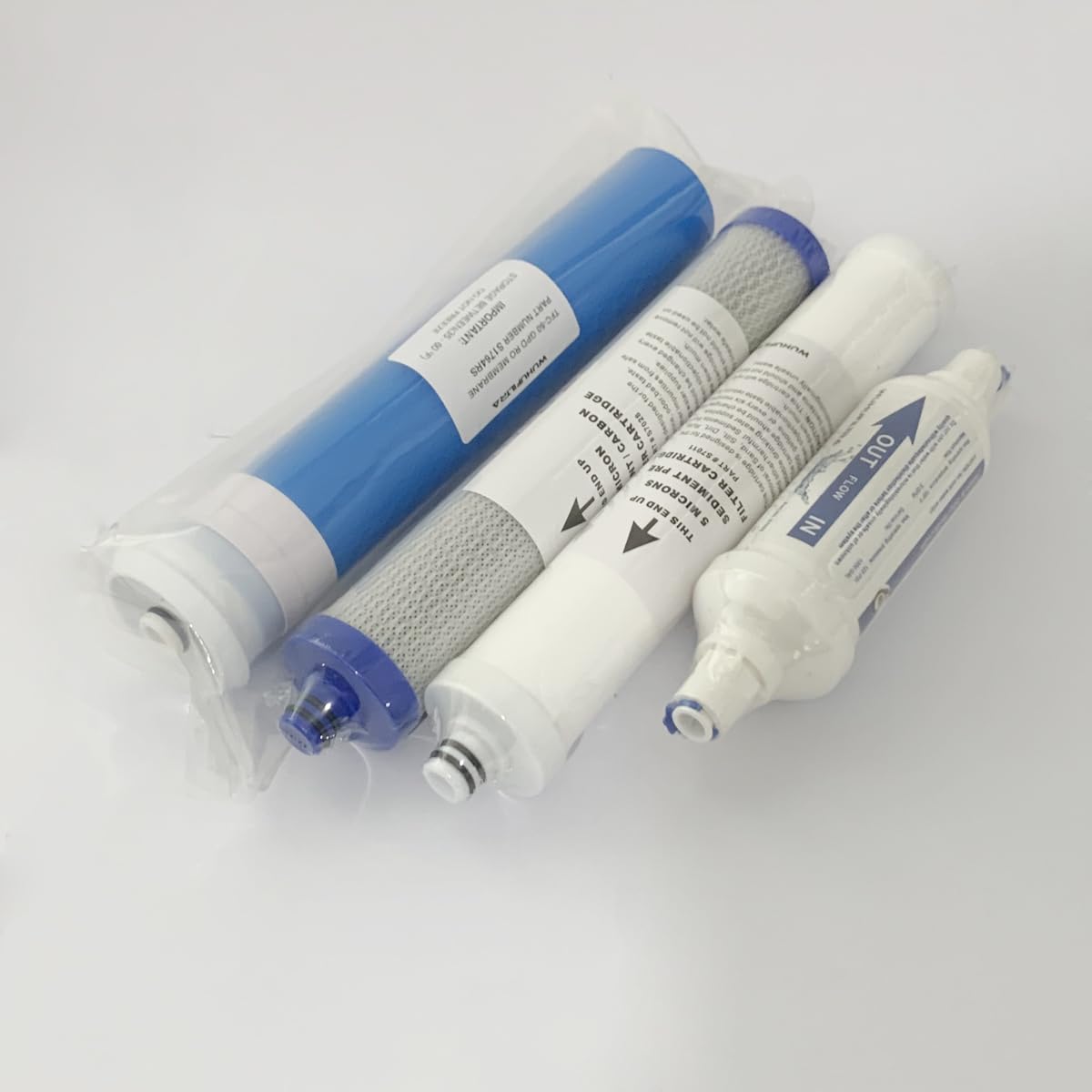RO Lot de filtres de rechange avec membrane compatible avec système d'osmose inverse Microline TFC-400, comprend les filtres S7011, S7028, S1764RS et S7026